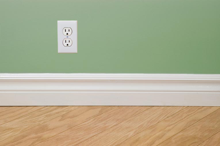 base molding on wall